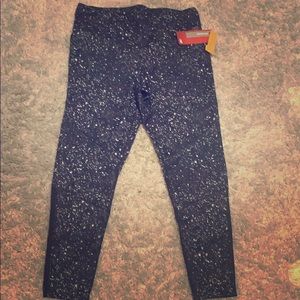 New Balance Black Printed Block Mesh Bottom Workout Leggings